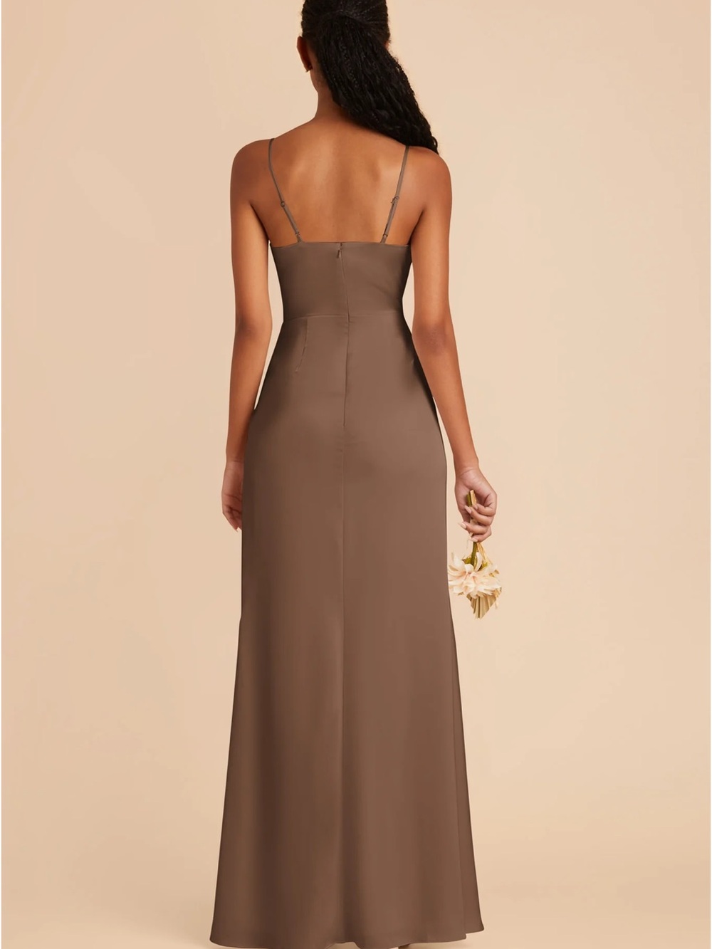 Birdy Grey Lydia Matte Satin Dress in Mocha - Picture 2 of 14